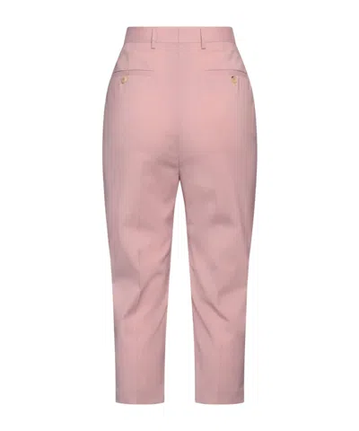 Rick Owens Wool Cropped Dress Pants In Pink