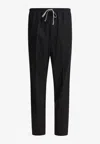Rick Owens Wool Drawstring Pants In Black