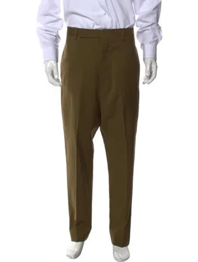 Pre-owned Rick Owens Wool Dress Pants In Green