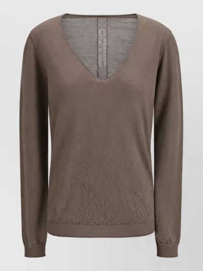 Rick Owens Wool Fine-knit V-neck Sweatshirt