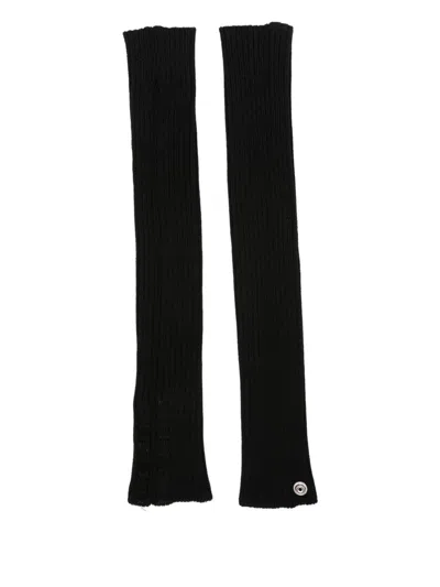 Rick Owens Wool Gloves In Black