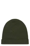 Rick Owens Ribbed Wool Hat Folded Cuff In Green
