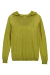 Rick Owens Wool Hooded Sweater In Green