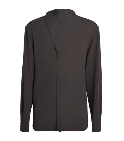 Rick Owens Wool Island Shirt In Gray