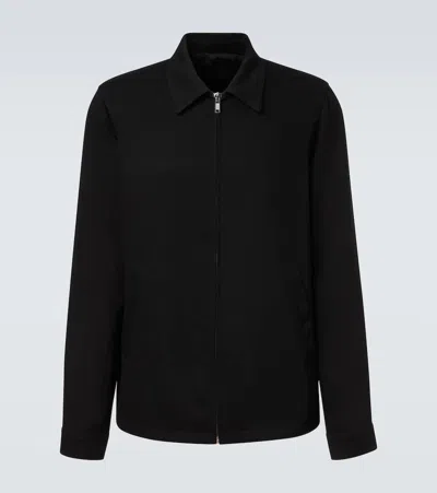 Rick Owens Wool Zip-up Shirt Jacket In Black