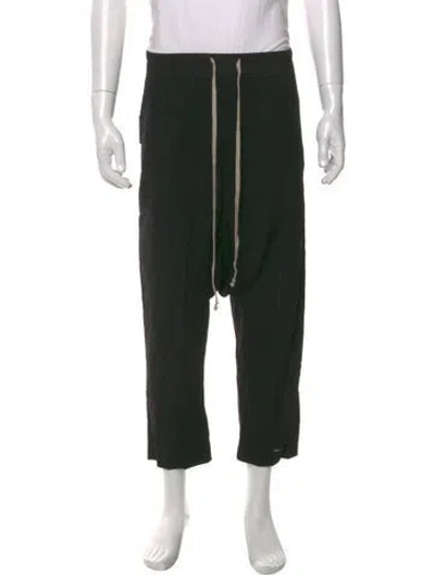 Pre-owned Rick Owens Wool Joggers In Black