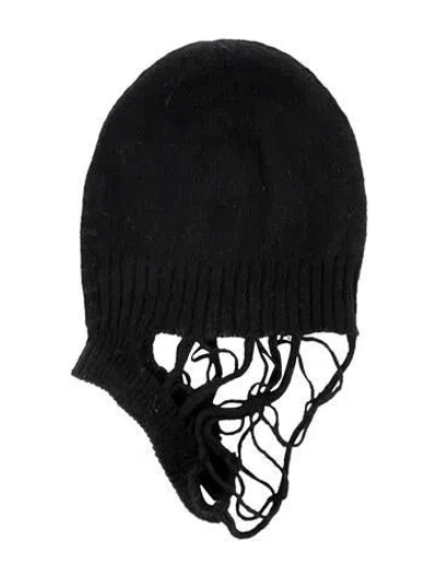 Pre-owned Rick Owens Wool Knit Mask In Black