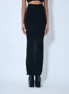 Rick Owens Wool Knit Maxi Skirt In Black