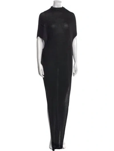Pre-owned Rick Owens Wool Long Dress In Black