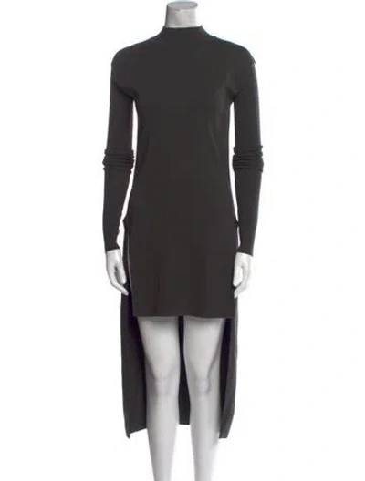 Pre-owned Rick Owens Wool Long Dress In Gray
