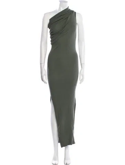 Pre-owned Rick Owens Wool Long Dress In Green