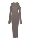 Rick Owens Lido Cape Virgin Wool Maxi Dress In Grey
