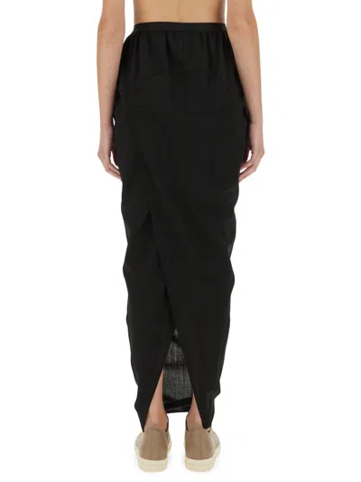 Rick Owens Wool Maxi Skirt In Black