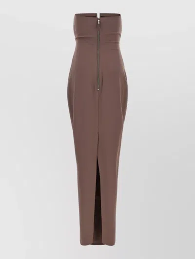 Rick Owens Wool Midi Dress In Brown