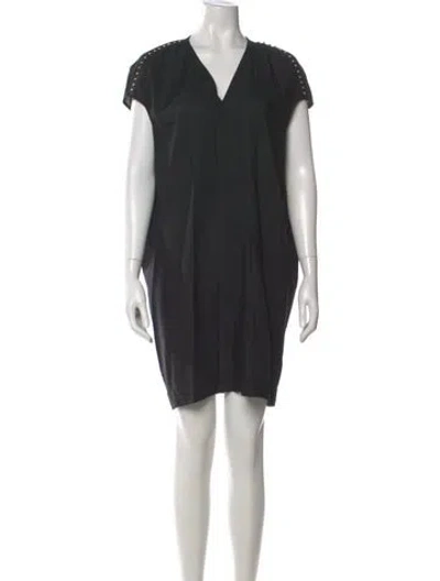 Pre-owned Rick Owens Wool Mini Dress In Black