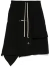 Rick Owens Wool Mini Skirt In Black