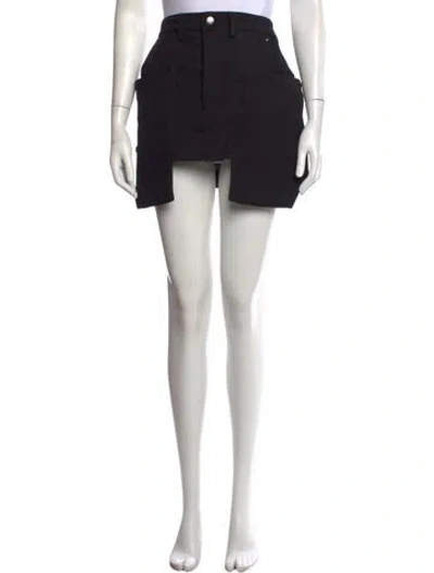 Pre-owned Rick Owens Wool Mini Skirt In Black