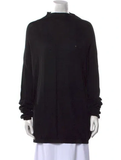 Pre-owned Rick Owens Wool Mock Neck Sweater In Black