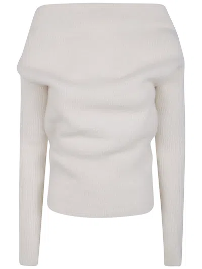 Rick Owens Wool Off-shoulder Sweater In Gray