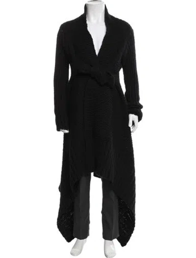 Pre-owned Rick Owens Wool Open Front Cardigan In Black