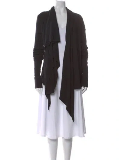 Pre-owned Rick Owens Wool Open Front Sweater In Black