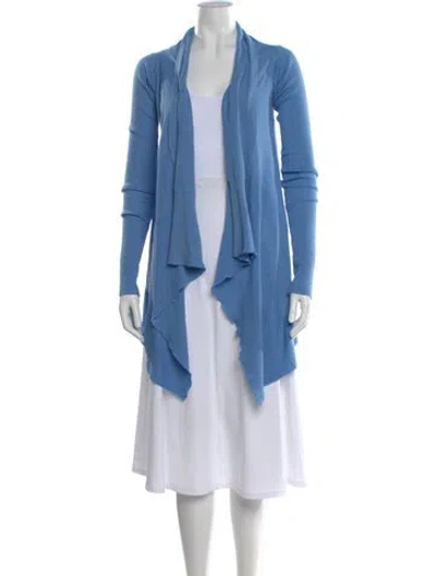 Pre-owned Rick Owens Wool Open Front Sweater In Blue