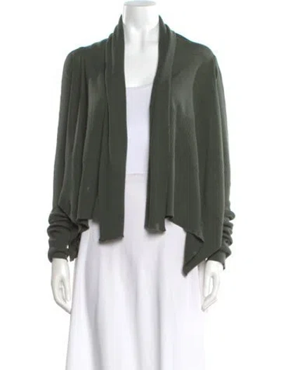 Pre-owned Rick Owens Wool Open Front Sweater In Green