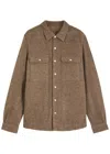 Rick Owens Drkshdw Shirt With Iconic Logoed Ribbon In Brown
