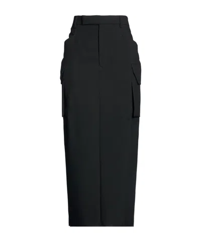 Rick Owens Wool Pencil Skirt In Black
