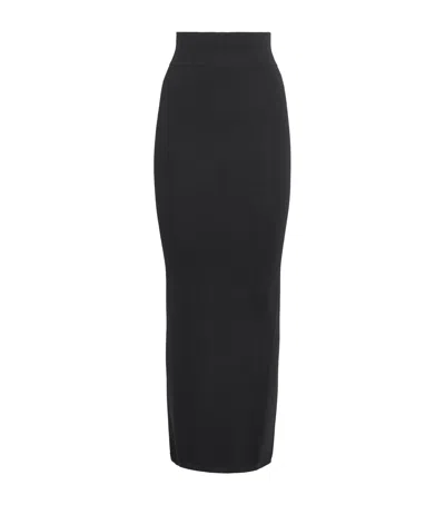 Rick Owens Wool Pillar Maxi Skirt In Black