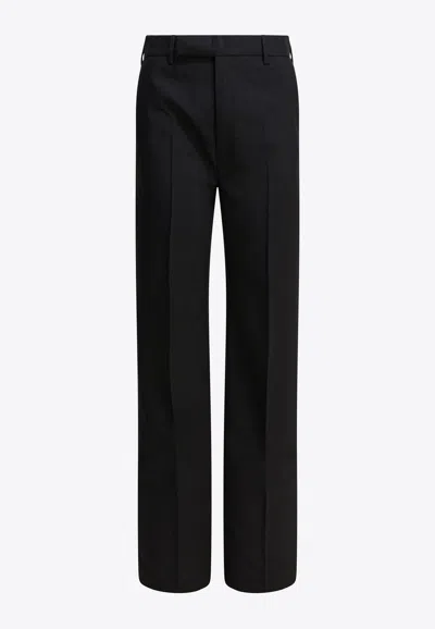 RICK OWENS WOOL PINSTRIPE TAILORED PANTS