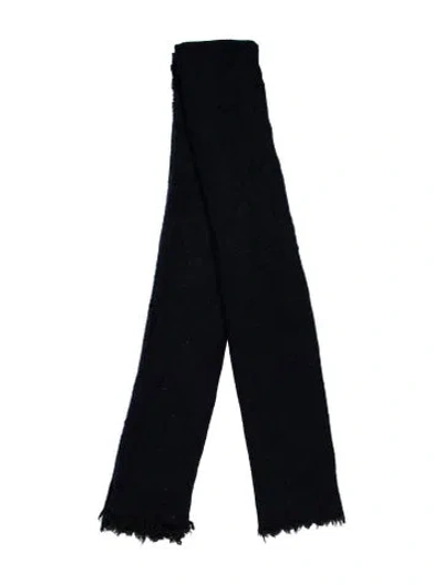 Pre-owned Rick Owens Wool Printed Scarf In Blue
