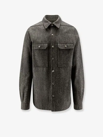 Rick Owens Wool Shirt In Gray
