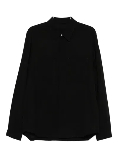 Rick Owens Wool Shirt Jacket In Black