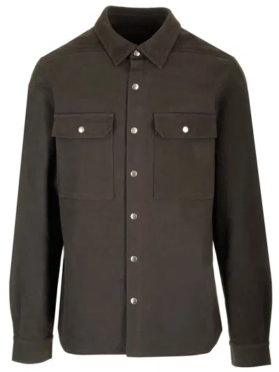 Rick Owens Wool Shirt Jacket Jackets Brown