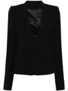 Rick Owens Structured Shoulder Bell Sleeve Blazer In Black