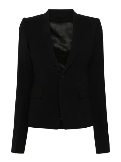 RICK OWENS WOOL SINGLE-BREASTED BLAZER
