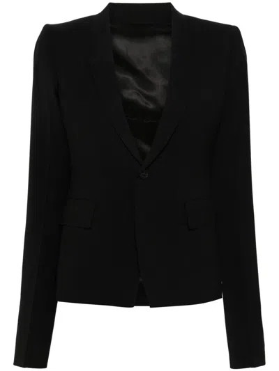 Rick Owens Wool Single-breasted Blazer In Black