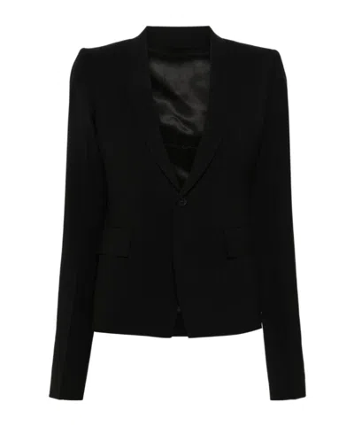 RICK OWENS WOOL SINGLE-BREASTED BLAZER