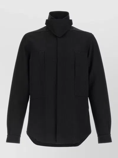 Rick Owens Wool Single Breasted Coat In Black