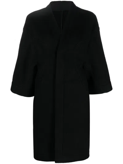 Rick Owens Wool Single-breasted Coat In Black