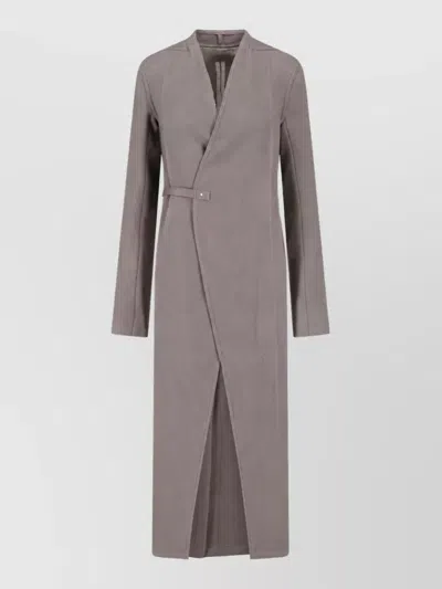 Rick Owens Wool Single Breasted Coat In Gray