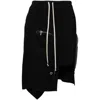 Rick Owens Womens Black Dracca Asymmetric-hem Wool Midi Skirt