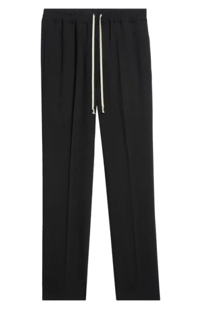 Rick Owens Wool Straight Leg Drawstring Pants