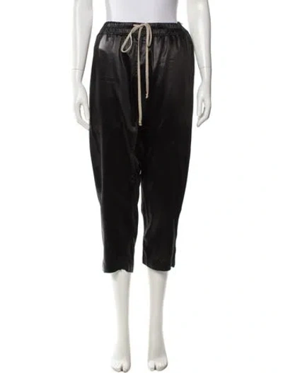 Pre-owned Rick Owens Wool Straight Leg Pants In Black