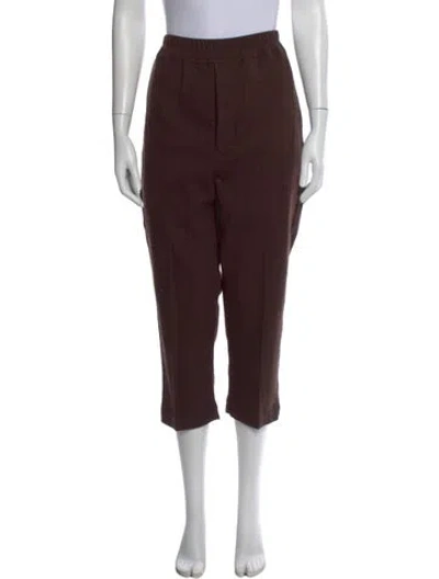 Pre-owned Rick Owens Wool Straight Leg Pants In Brown