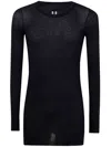Rick Owens Rib Long Sleeves T-shirt Clothing In Black