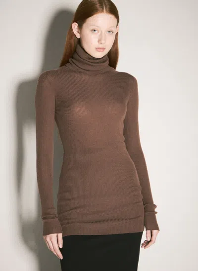 Rick Owens Wool Sweater In Brown