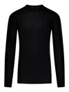 Rick Owens Wool Sweater In Semi-transparent Fabric In Black