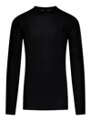 Rick Owens Wool Sweater In Semi-transparent Fabric In Black